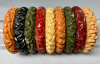 BB267 chunky tire track carved bakelite bangles